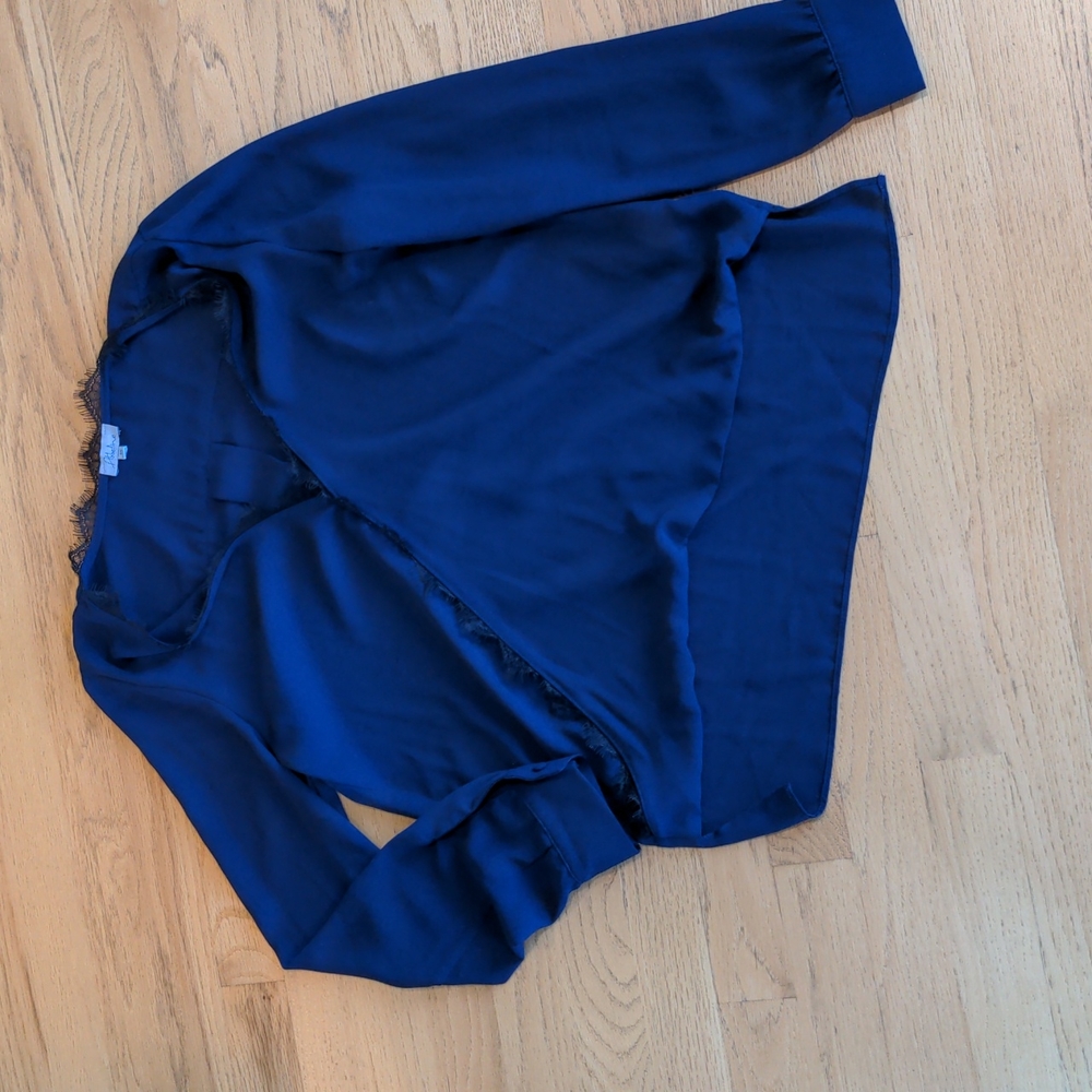 Anthropologie navy blouse